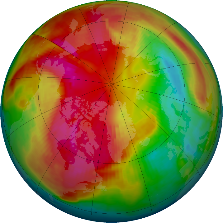 Arctic ozone map for 26 February 1980